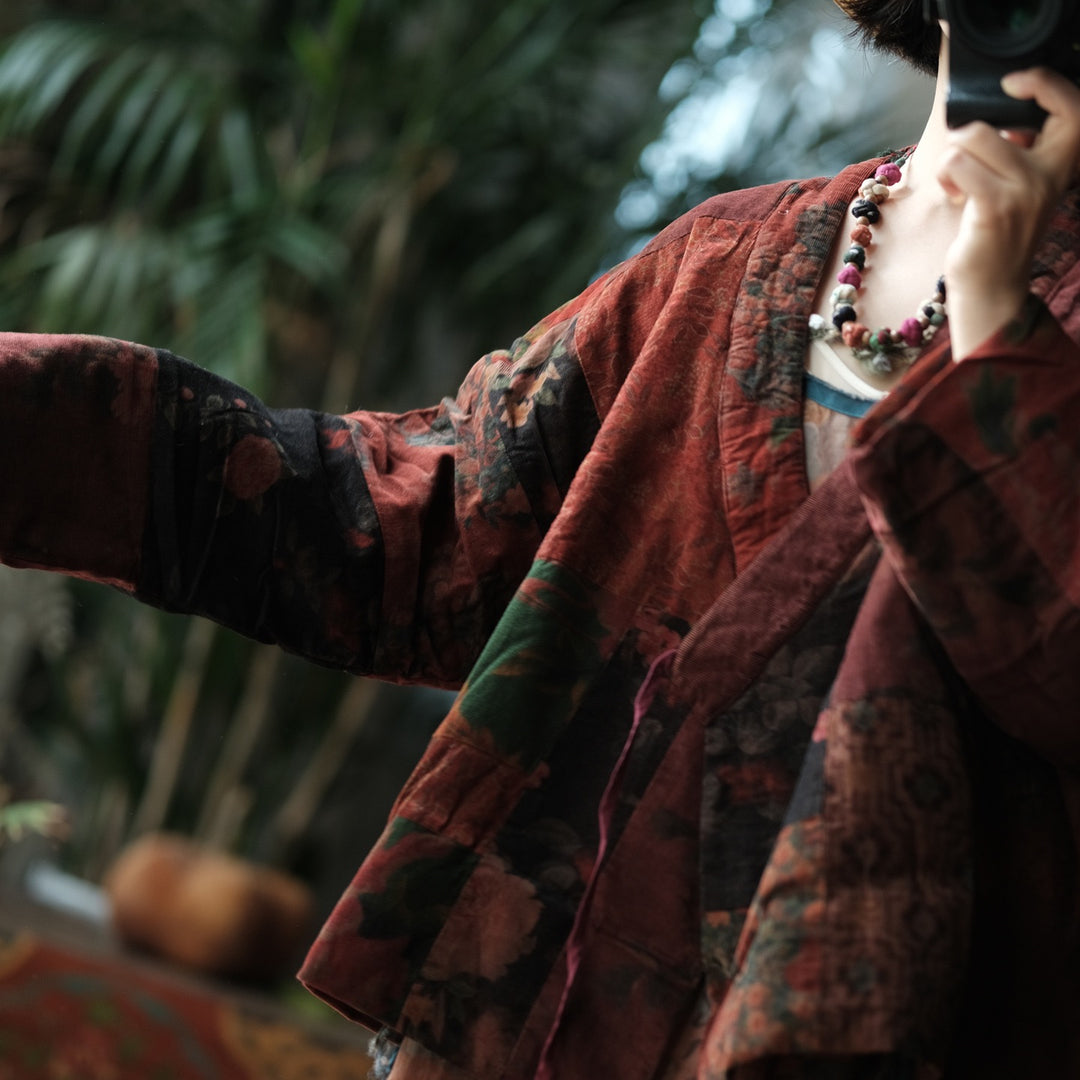 Tao Triple Tech™ • Floral Triple Quilt Kimono • Asymmetrical • Cotton