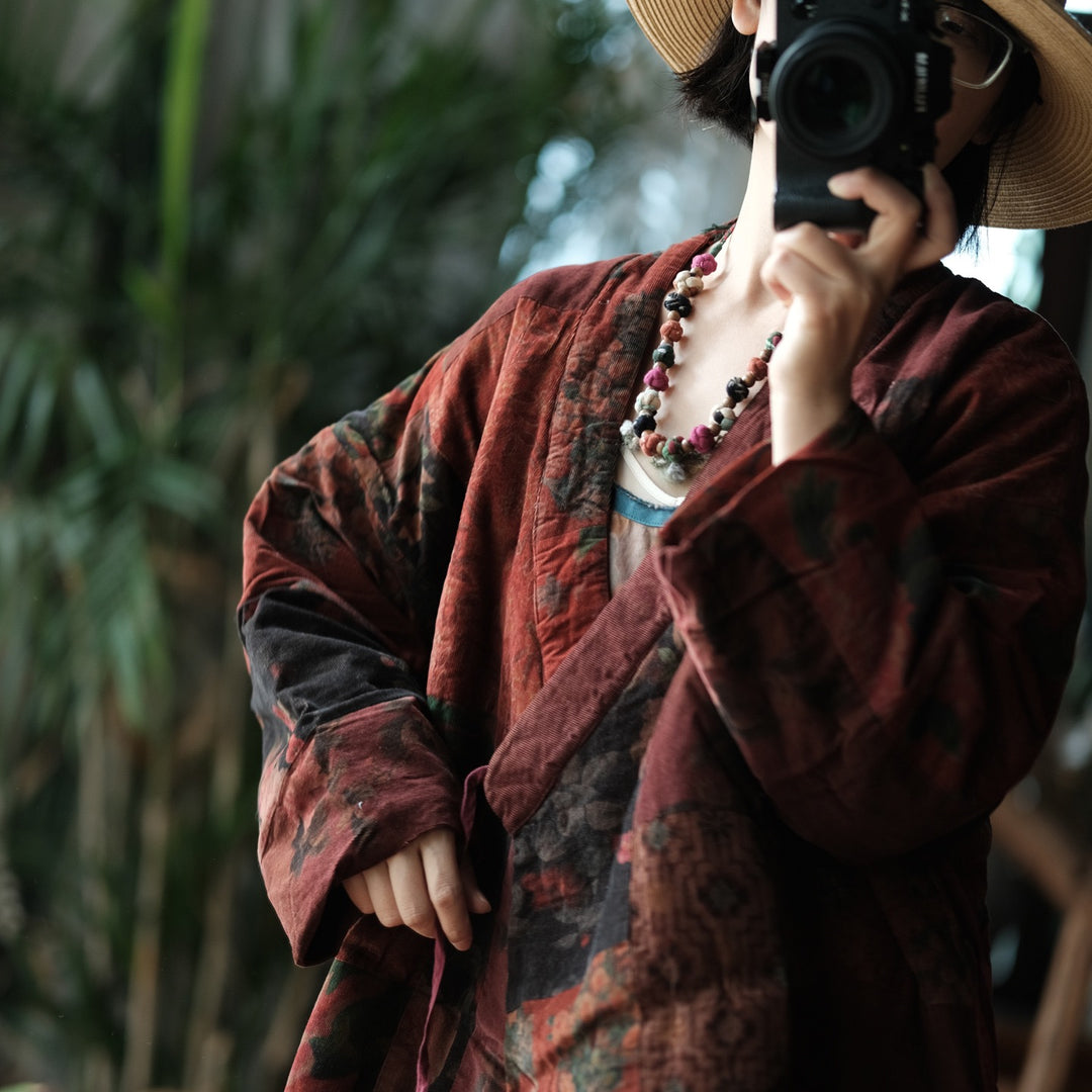 Tao Triple Tech™ • Floral Triple Quilt Kimono • Asymmetrical • Cotton
