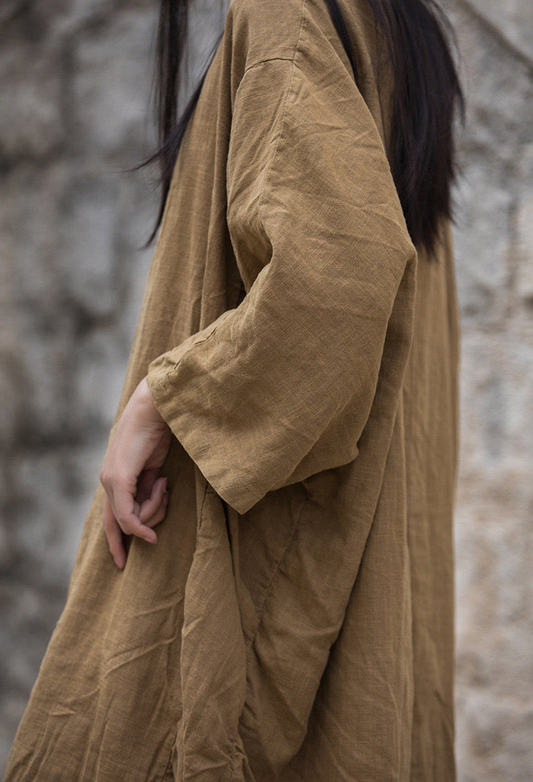 The Dao 道 of Zen Bronze Trinity Tunic Robe • Cooling, Thick, Breathable Air Flow, Perfect Temperature • Sunscreen Layer