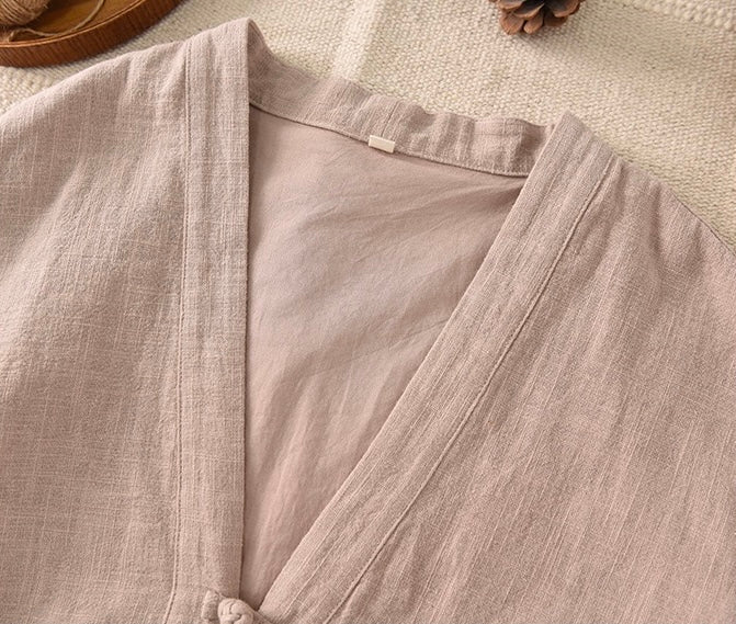 Tao One Tech™ • Zen Elegance Kimono Hanfu Jacket • Cardigan • Tech Pockets • Ramie Cotton • Cotton Lining