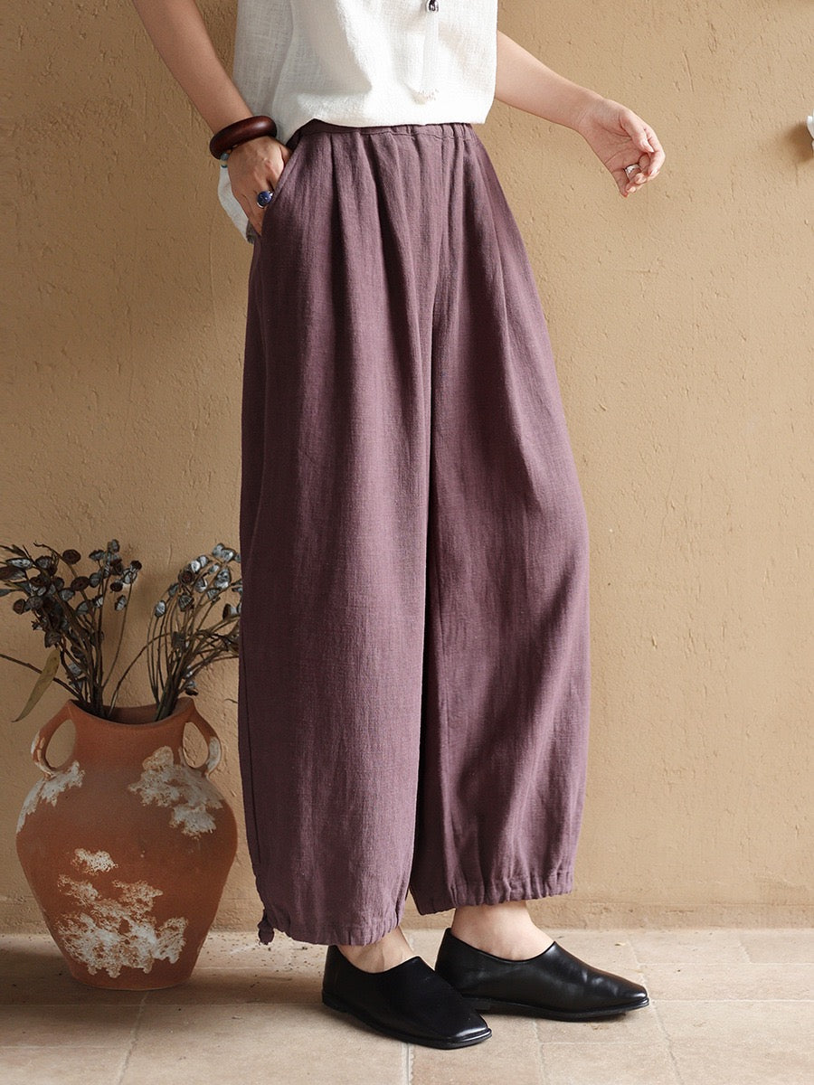 Tao One Tech™ • Zen Elegance Lantern Pants • 9-Point • Tech Pockets • Ramie Cotton