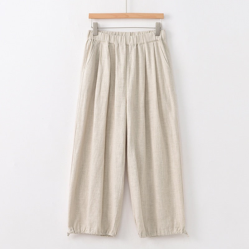 Tao One Tech™ • Zen Elegance Lantern Pants • 9-Point • Tech Pockets • Ramie Cotton