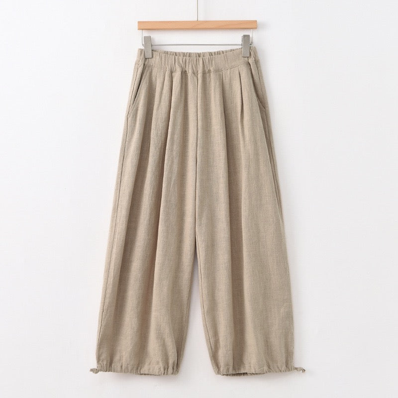 Tao One Tech™ • Zen Elegance Lantern Pants • 9-Point • Tech Pockets • Ramie Cotton