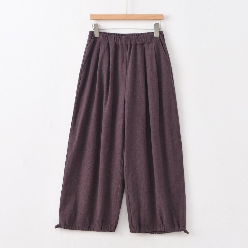 Tao One Tech™ • Zen Elegance Lantern Pants • 9-Point • Tech Pockets • Ramie Cotton