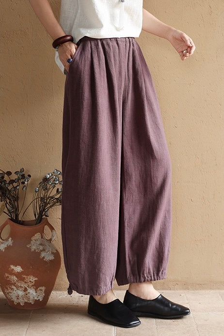 Tao One Tech™ • Zen Elegance Lantern Pants • 9-Point • Tech Pockets • Ramie Cotton