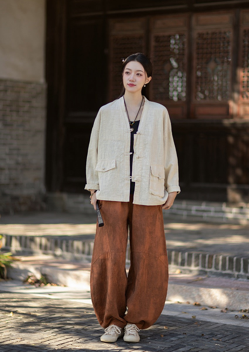 Tao One Tech™ • Way of Yin &amp; Yang Kimono • Cardigan Jacket • Tech Pockets • Ramie Cotton