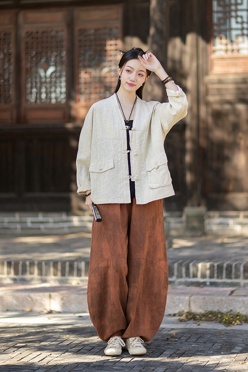 Tao One Tech™ • Way of Yin &amp; Yang Kimono • Cardigan Jacket • Tech Pockets • Ramie Cotton