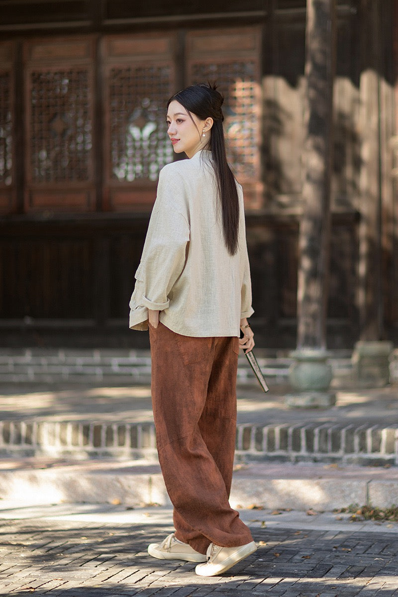 Tao One Tech™ • Way of Yin &amp; Yang Kimono • Cardigan Jacket • Tech Pockets • Ramie Cotton