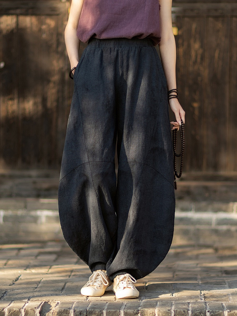 Tao One Tech™ • Cloud Shadow Lantern Meditation Pants • Tech Pockets • Ramie Cotton • Gender Neutral