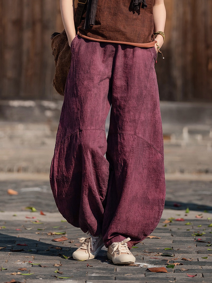Tao One Tech™ • Cloud Shadow Lantern Meditation Pants • Tech Pockets • Ramie Cotton • Gender Neutral