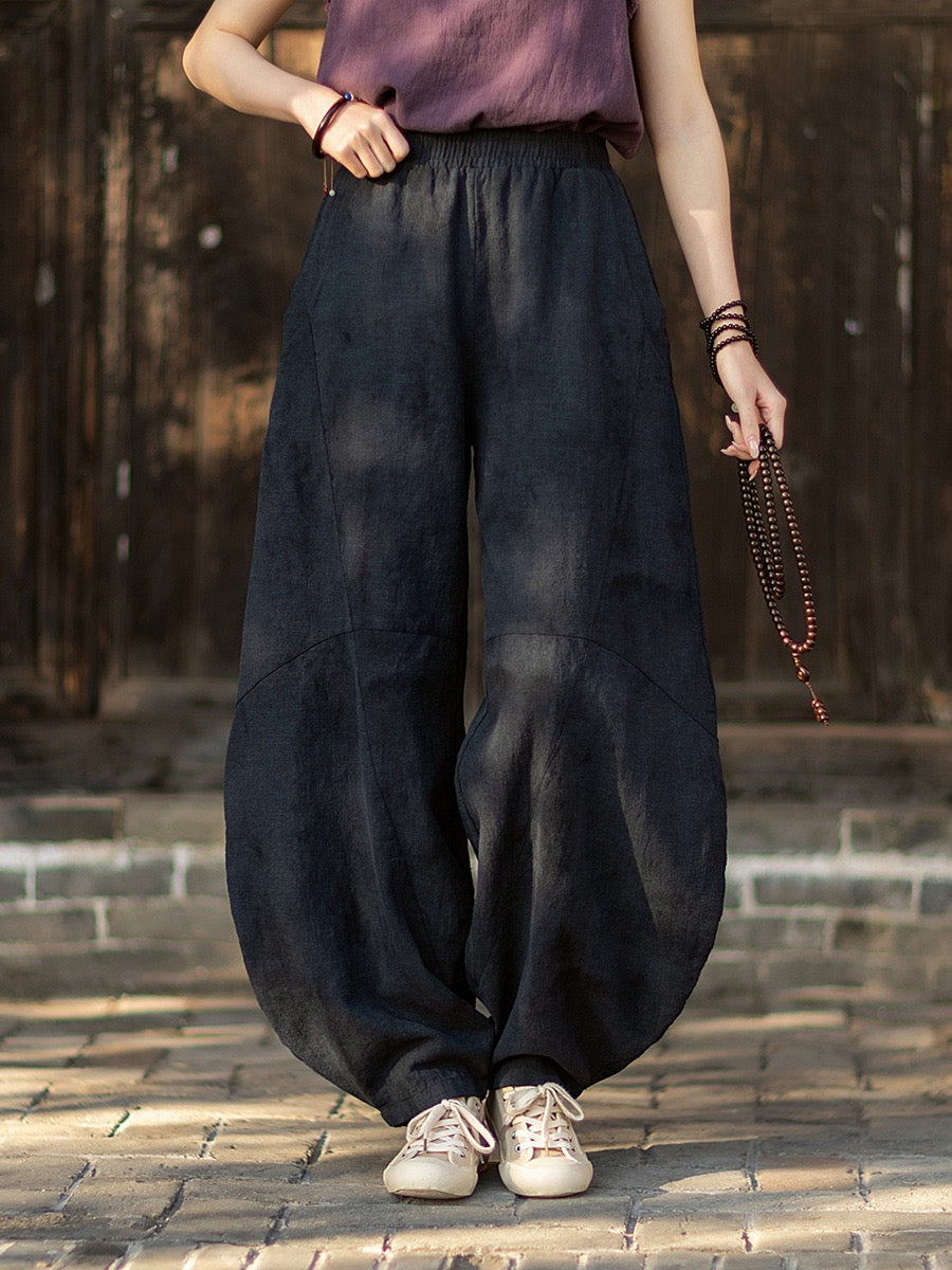 Tao One Tech™ • Cloud Shadow Lantern Meditation Pants • Tech Pockets • Ramie Cotton • Gender Neutral