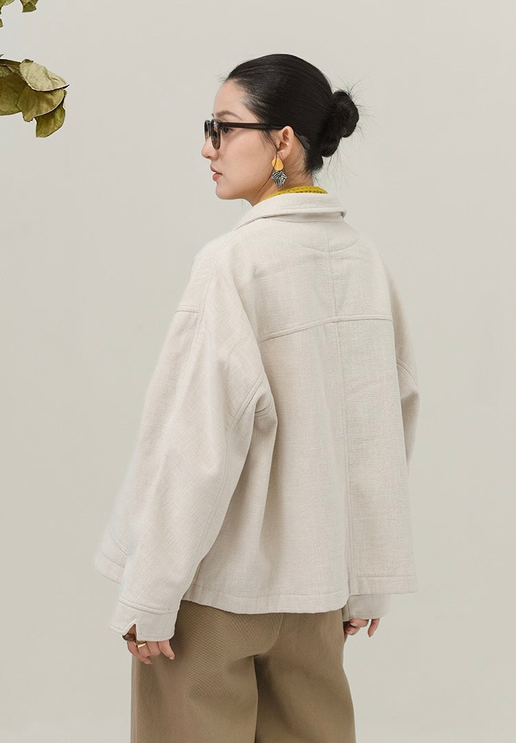 Tao Double Tech™ • New Earth Thermal Jacket • Fleece-Lined • Tech Pockets • Ramie Cotton
