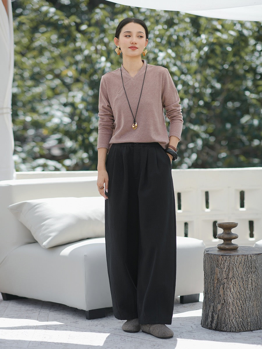 Tao Double Tech™ • New Earth Business Thermal Pants • The Lantern Silhouette • Tech Pockets • Fleece-Lined • Ramie Cotton