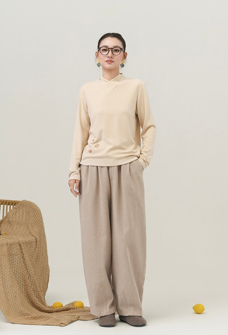 Tao Double Tech™ • New Earth Business Thermal Pants • The Lantern Silhouette • Tech Pockets • Fleece-Lined • Ramie Cotton