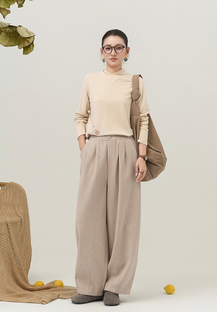 Tao Double Tech™ • New Earth Business Thermal Pants • The Lantern Silhouette • Tech Pockets • Fleece-Lined • Ramie Cotton