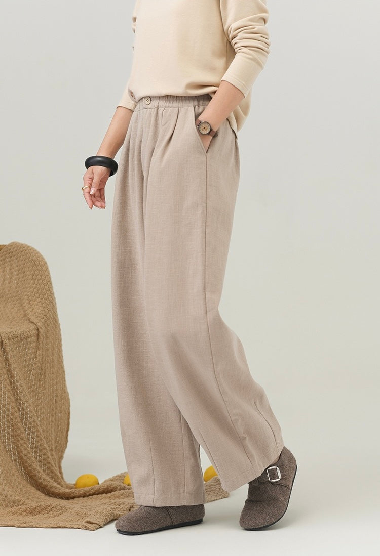 Tao Double Tech™ • New Earth Business Thermal Pants • The Lantern Silhouette • Tech Pockets • Fleece-Lined • Ramie Cotton