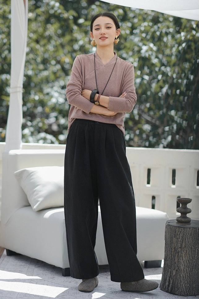 Tao Double Tech™ • New Earth Business Thermal Pants • The Lantern Silhouette • Tech Pockets • Fleece-Lined • Ramie Cotton