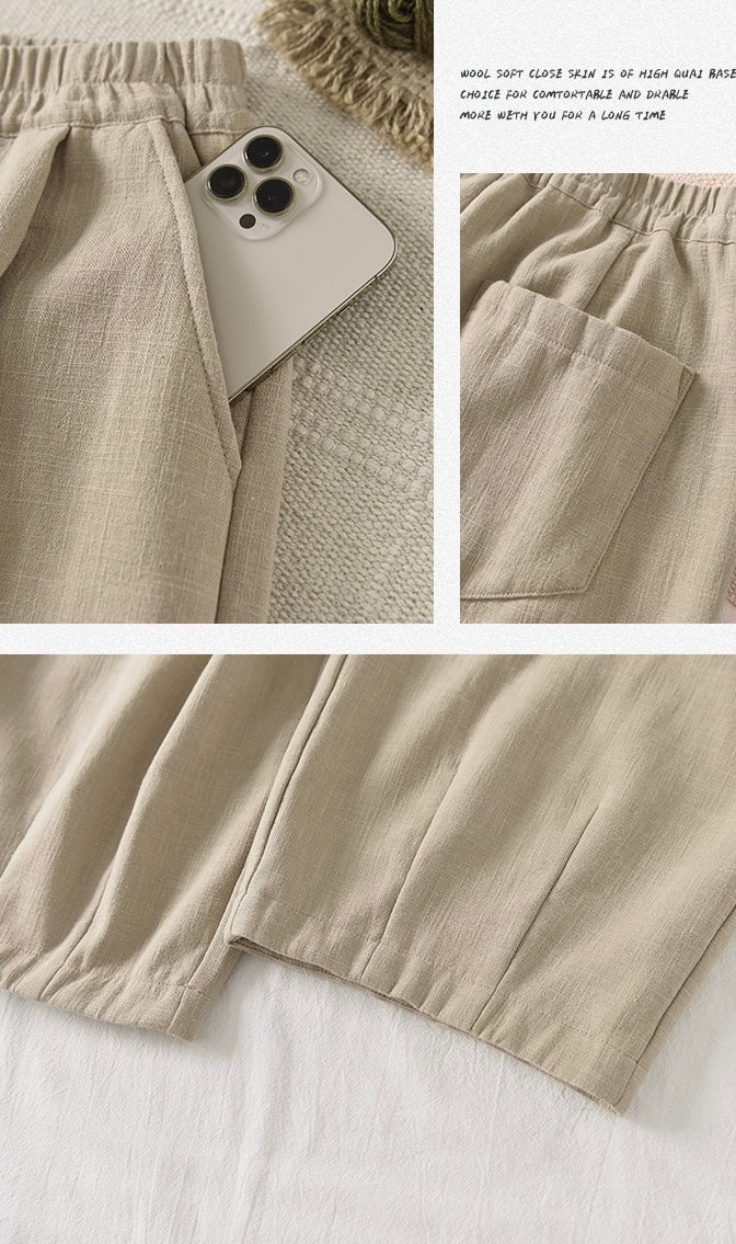 Tao Double Tech™ • New Earth Business Thermal Pants • The Lantern Silhouette • Tech Pockets • Fleece-Lined • Ramie Cotton