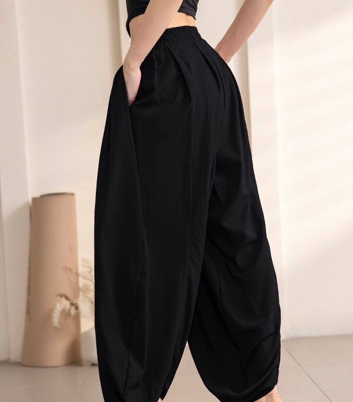 Tao One Tech™ • Free-Flow Lantern Yoga Pants • Tech Pockets • Cotton Modal • Sizes XS–XXL