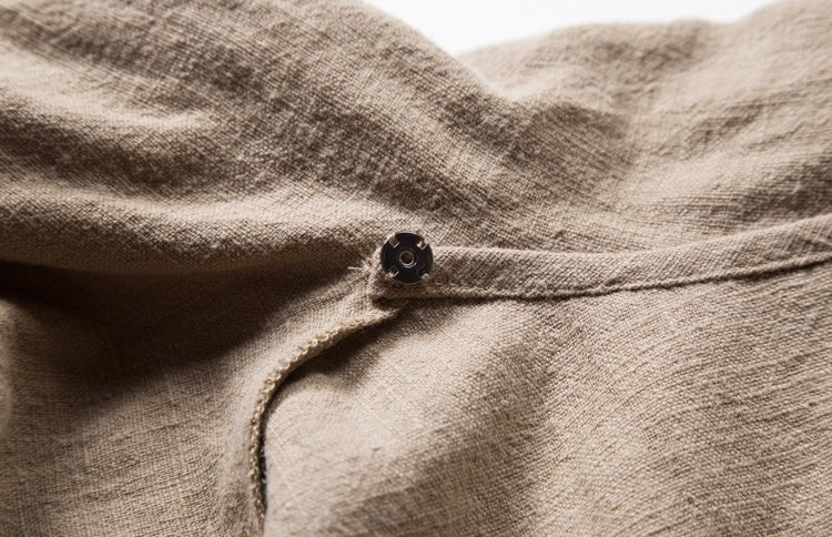 Tao One Tech™ • All-Season Asymmetrical Cloak • Cardigan Jacket • Tech Pockets • Gender Neutral • Cotton Linen