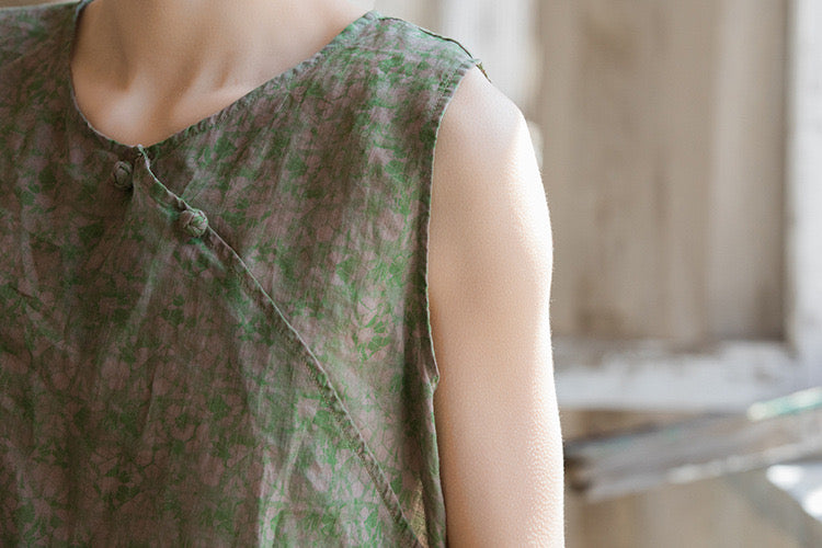The Dao 道 of Zen Floral Elegance Tank Top • Flowy Qi, Breathable, All Season Layering