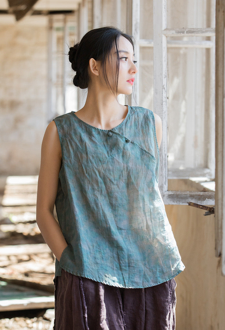 The Dao 道 of Zen Floral Elegance Tank Top • Flowy Qi, Breathable, All Season Layering