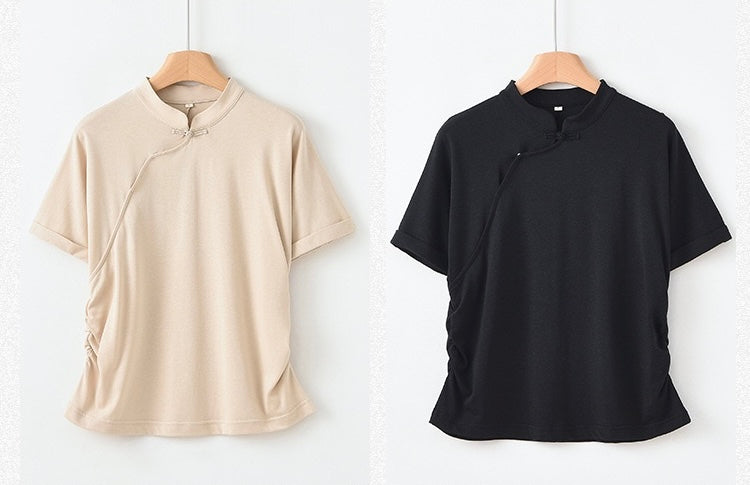 Tao One Tech™ • Lotus Flow Qigong Tea Shirt • Tencel Cotton Linen