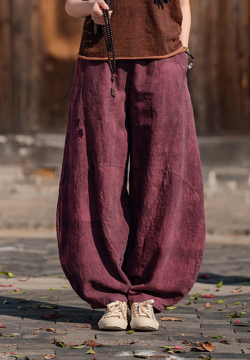Tao One Tech™ • Cloud Shadow Lantern Meditation Pants • Tech Pockets • Ramie Cotton • Gender Neutral