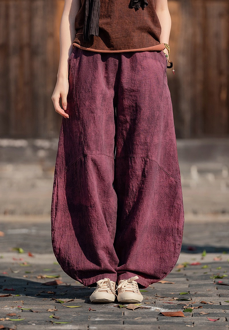 Tao One Tech™ • Cloud Shadow Lantern Meditation Pants • Tech Pockets • Ramie Cotton • Gender Neutral