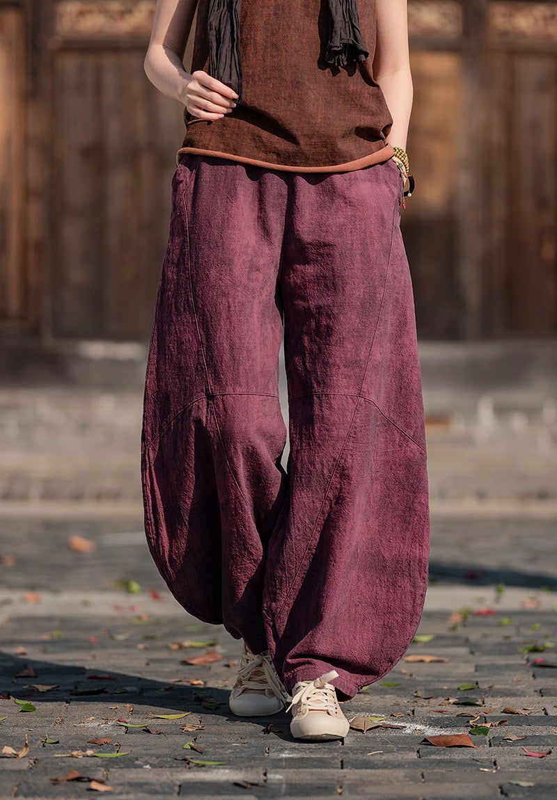 Tao One Tech™ • Cloud Shadow Lantern Meditation Pants • Tech Pockets • Ramie Cotton • Gender Neutral
