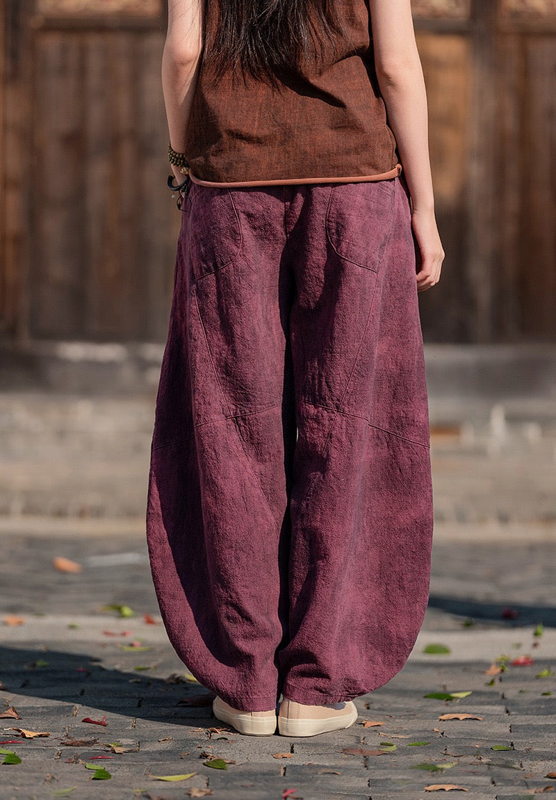Tao One Tech™ • Cloud Shadow Lantern Meditation Pants • Tech Pockets • Ramie Cotton • Gender Neutral