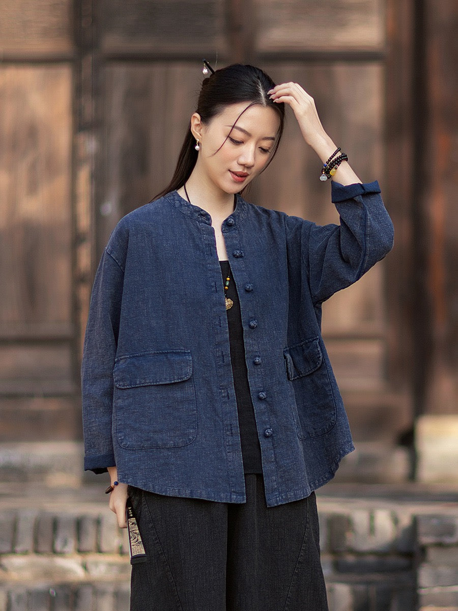 Tao One Tech™ • Heaven &amp; Earth Flow Jacket • Tech Pockets • Ramie Cotton • Natural Fibre
