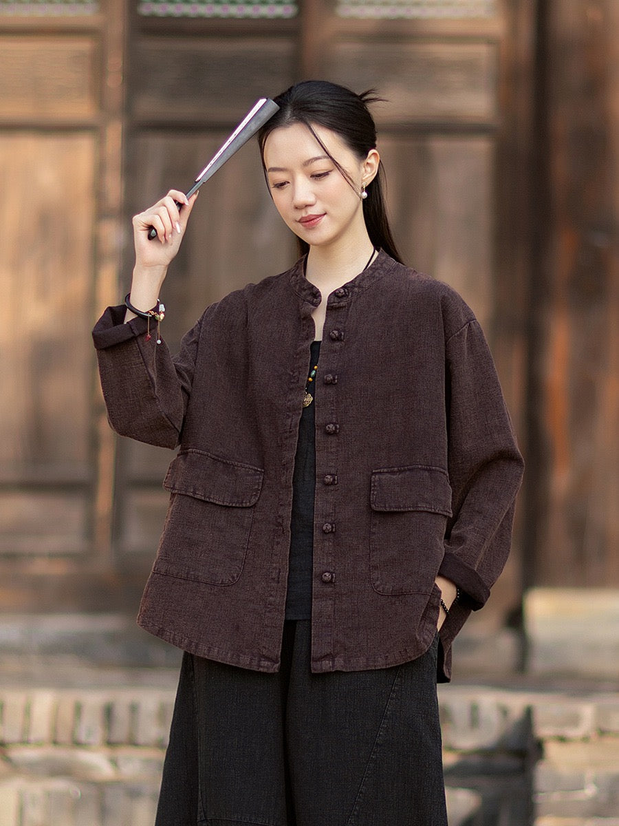Tao One Tech™ • Heaven &amp; Earth Flow Jacket • Tech Pockets • Ramie Cotton • Natural Fibre