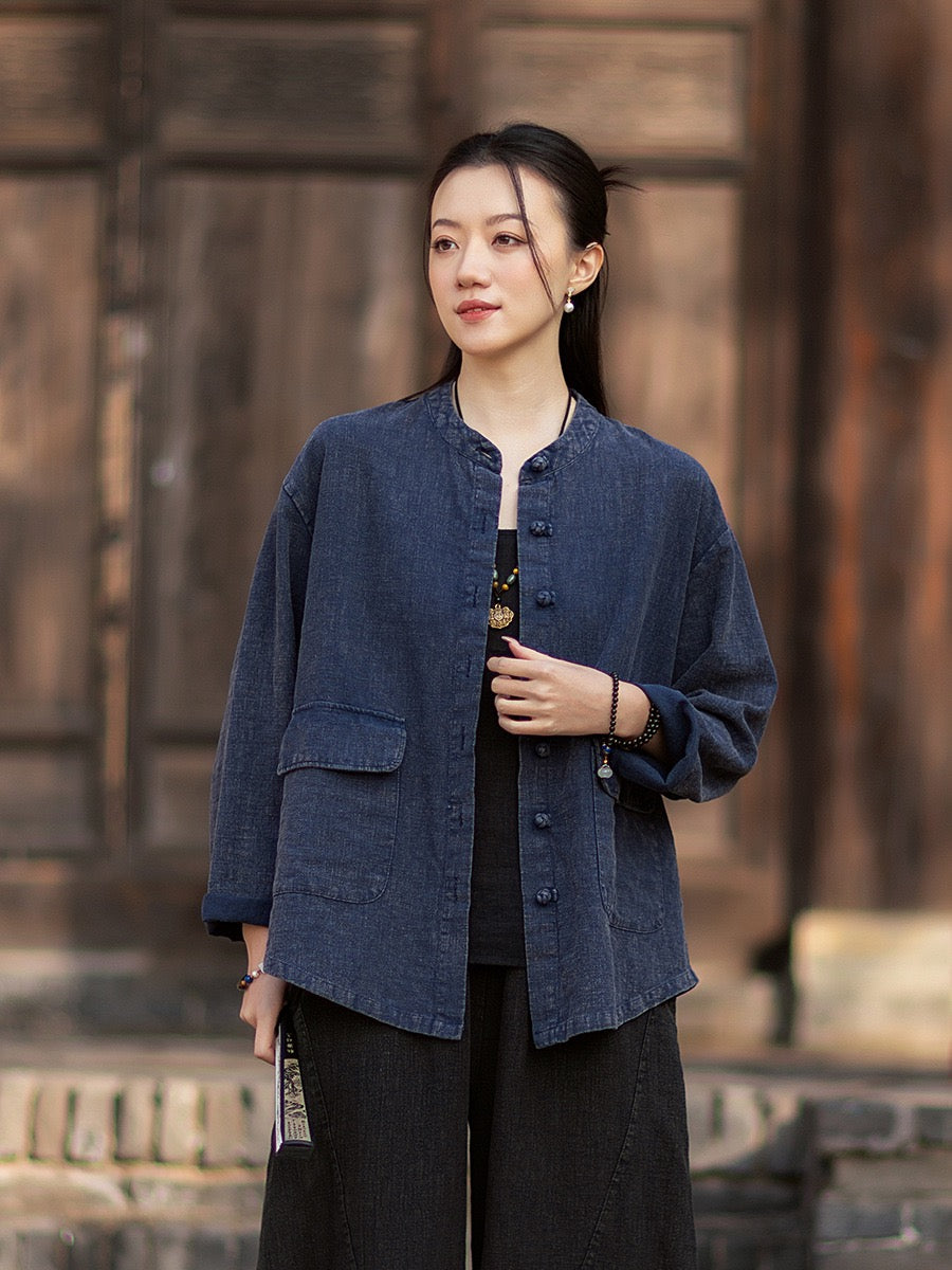 Tao One Tech™ • Heaven &amp; Earth Flow Jacket • Tech Pockets • Ramie Cotton • Natural Fibre