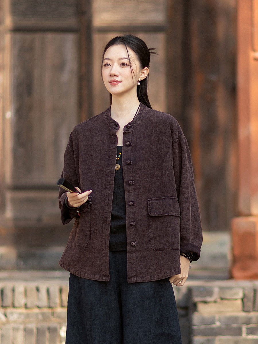 Tao One Tech™ • Heaven &amp; Earth Flow Jacket • Tech Pockets • Ramie Cotton • Natural Fibre