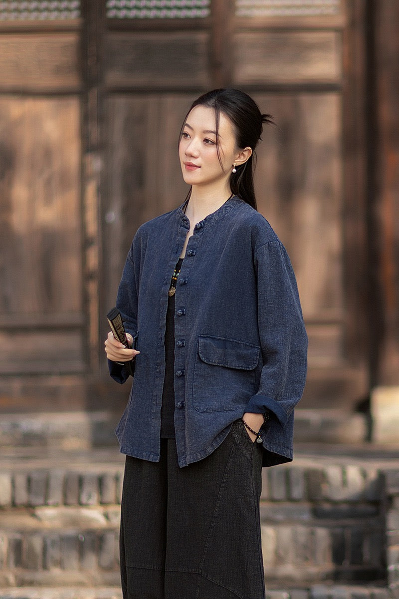 Tao One Tech™ • Heaven &amp; Earth Flow Jacket • Tech Pockets • Ramie Cotton • Natural Fibre
