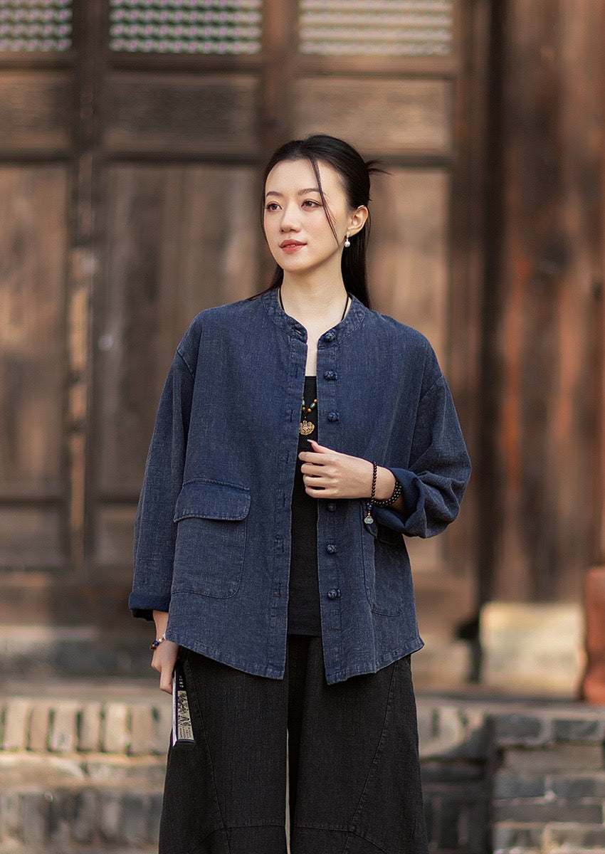 Tao One Tech™ • Heaven &amp; Earth Flow Jacket • Tech Pockets • Ramie Cotton • Natural Fibre