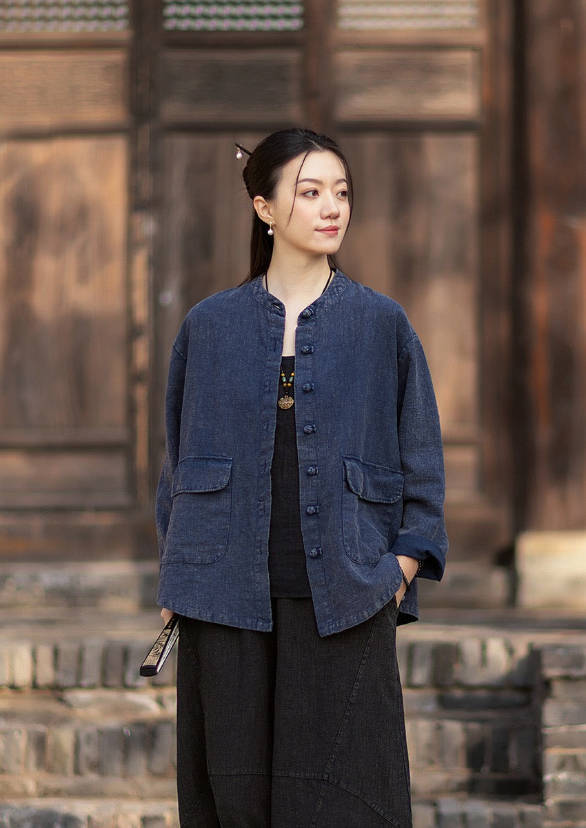 Tao One Tech™ • Heaven &amp; Earth Flow Jacket • Tech Pockets • Ramie Cotton • Natural Fibre