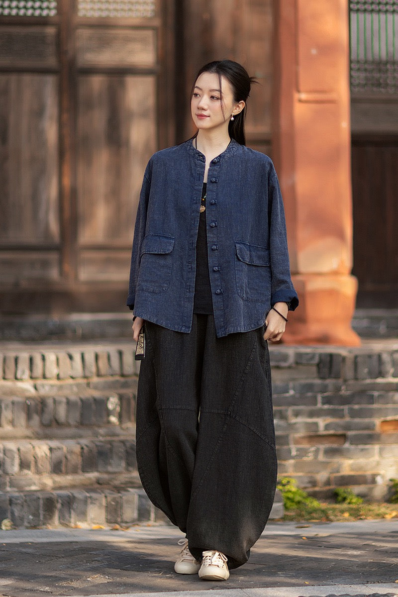 Tao One Tech™ • Heaven &amp; Earth Flow Jacket • Tech Pockets • Ramie Cotton • Natural Fibre