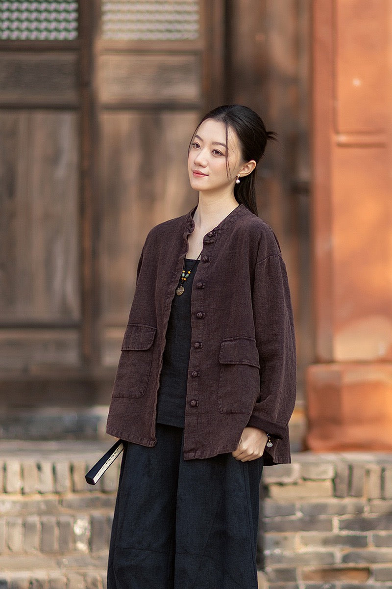 Tao One Tech™ • Heaven &amp; Earth Flow Jacket • Tech Pockets • Ramie Cotton • Natural Fibre