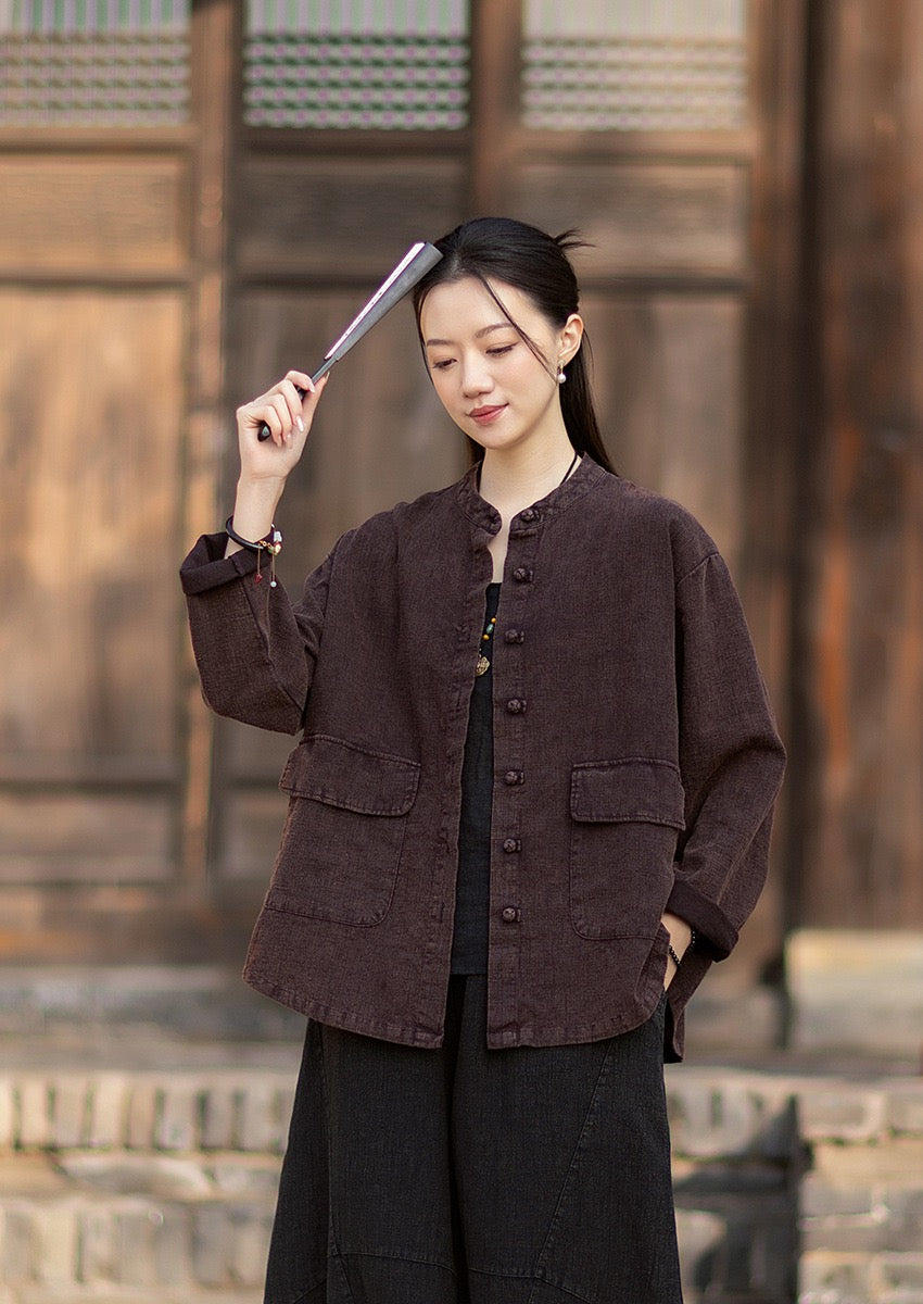 Tao One Tech™ • Heaven &amp; Earth Flow Jacket • Tech Pockets • Ramie Cotton • Natural Fibre