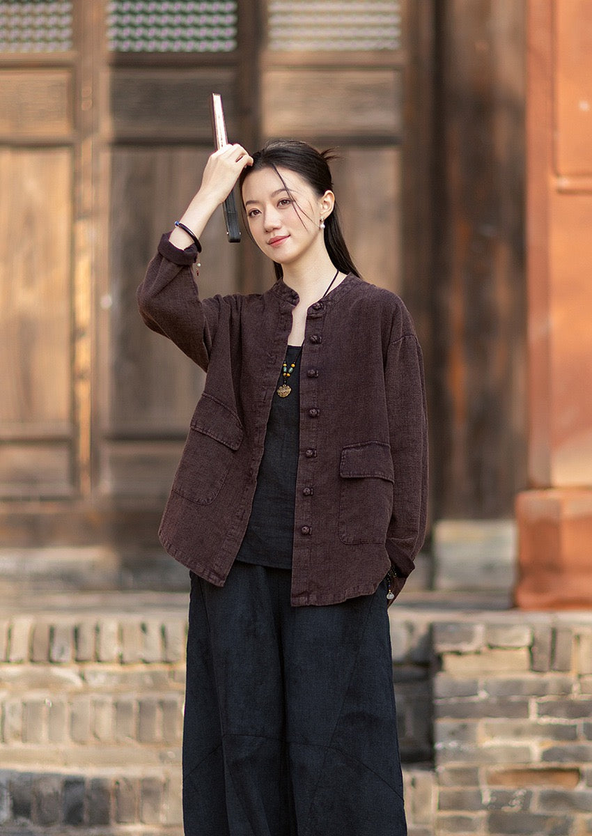 Tao One Tech™ • Heaven &amp; Earth Flow Jacket • Tech Pockets • Ramie Cotton • Natural Fibre