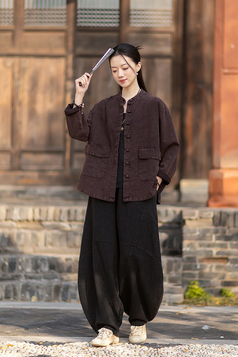 Tao One Tech™ • Heaven &amp; Earth Flow Jacket • Tech Pockets • Ramie Cotton • Natural Fibre
