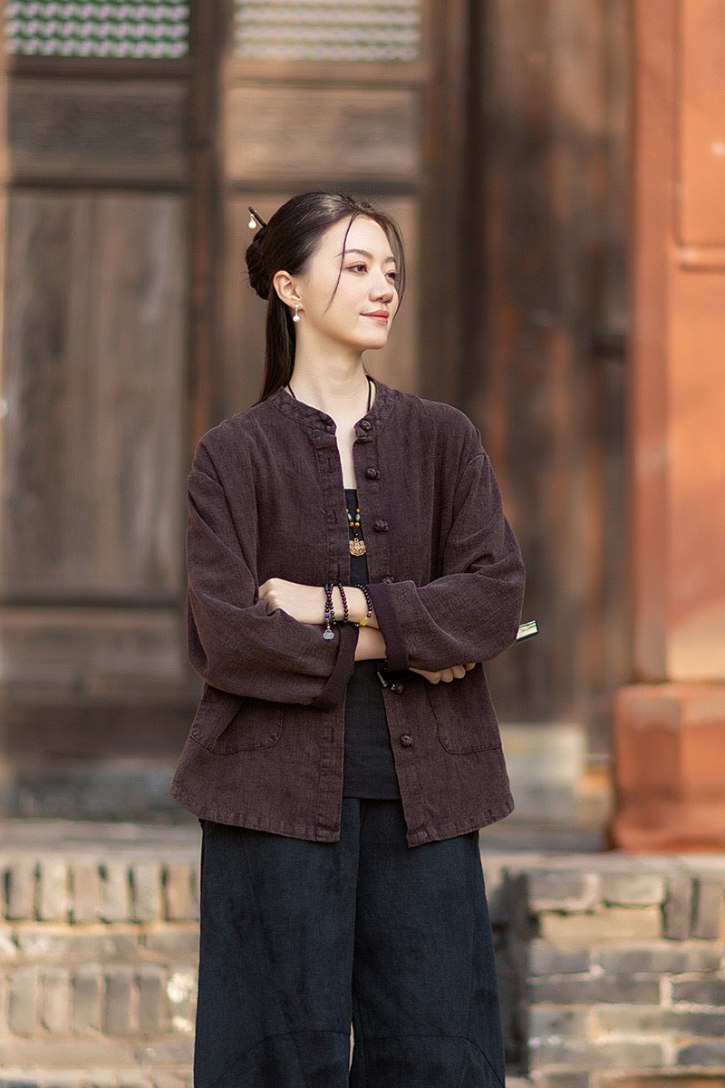 Tao One Tech™ • Heaven &amp; Earth Flow Jacket • Tech Pockets • Ramie Cotton • Natural Fibre