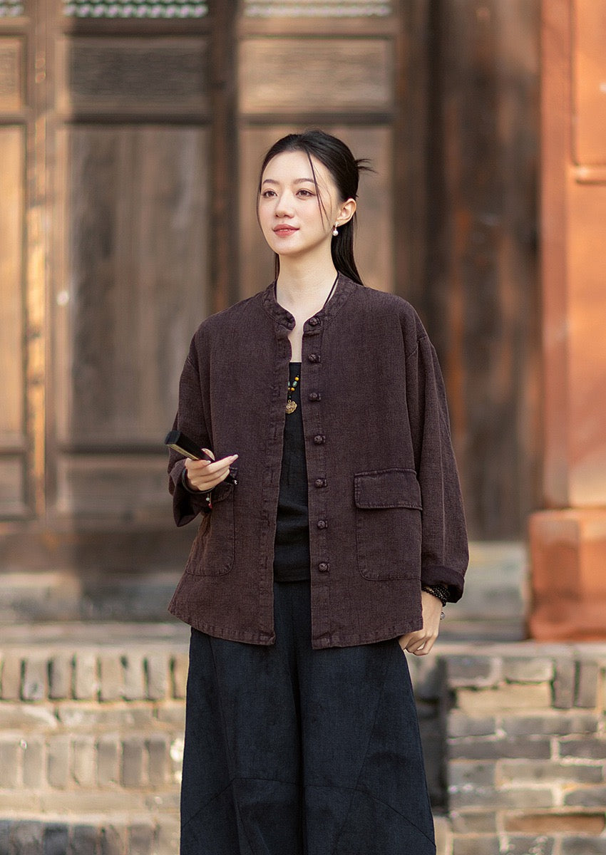 Tao One Tech™ • Heaven &amp; Earth Flow Jacket • Tech Pockets • Ramie Cotton • Natural Fibre