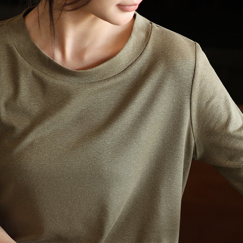 Tao One Tech™ • Summer Breeze Flow Tee • Tencel Cotton Linen T-Shirt