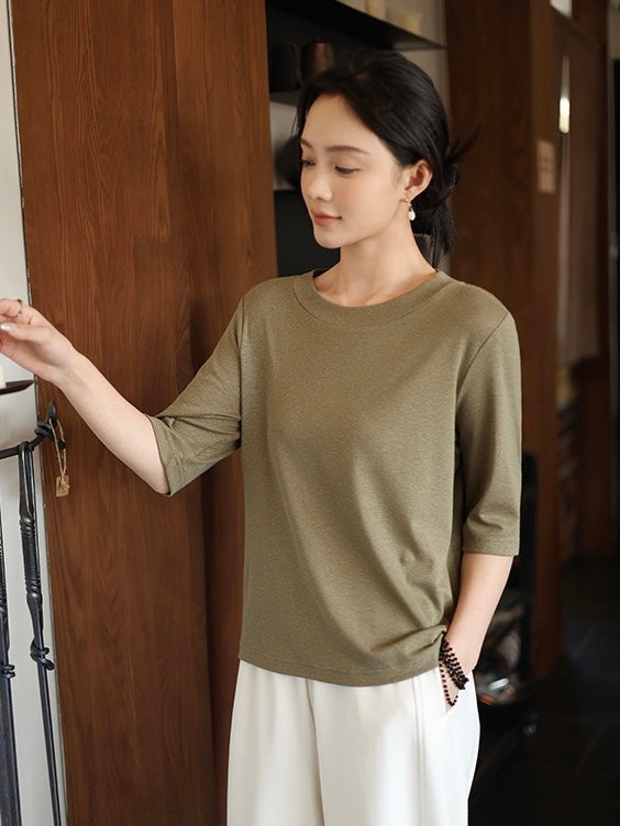 Tao One Tech™ • Summer Breeze Flow Tee • Tencel Cotton Linen T-Shirt