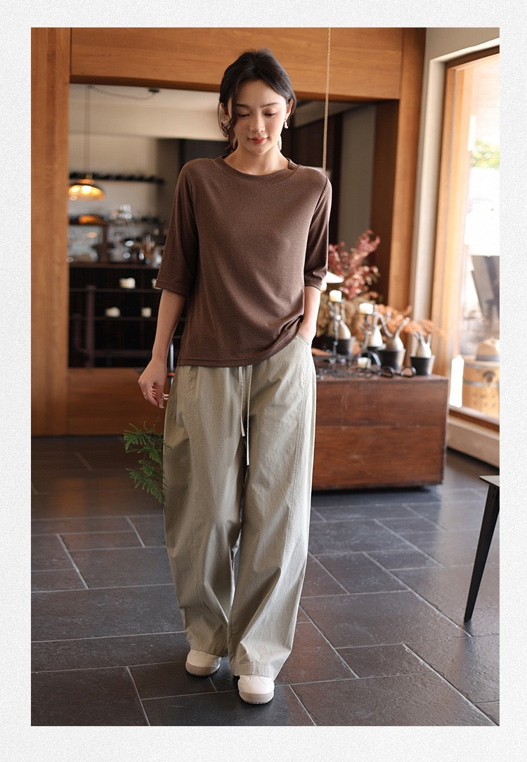 Tao One Tech™ • Summer Breeze Flow Tee • Tencel Cotton Linen T-Shirt
