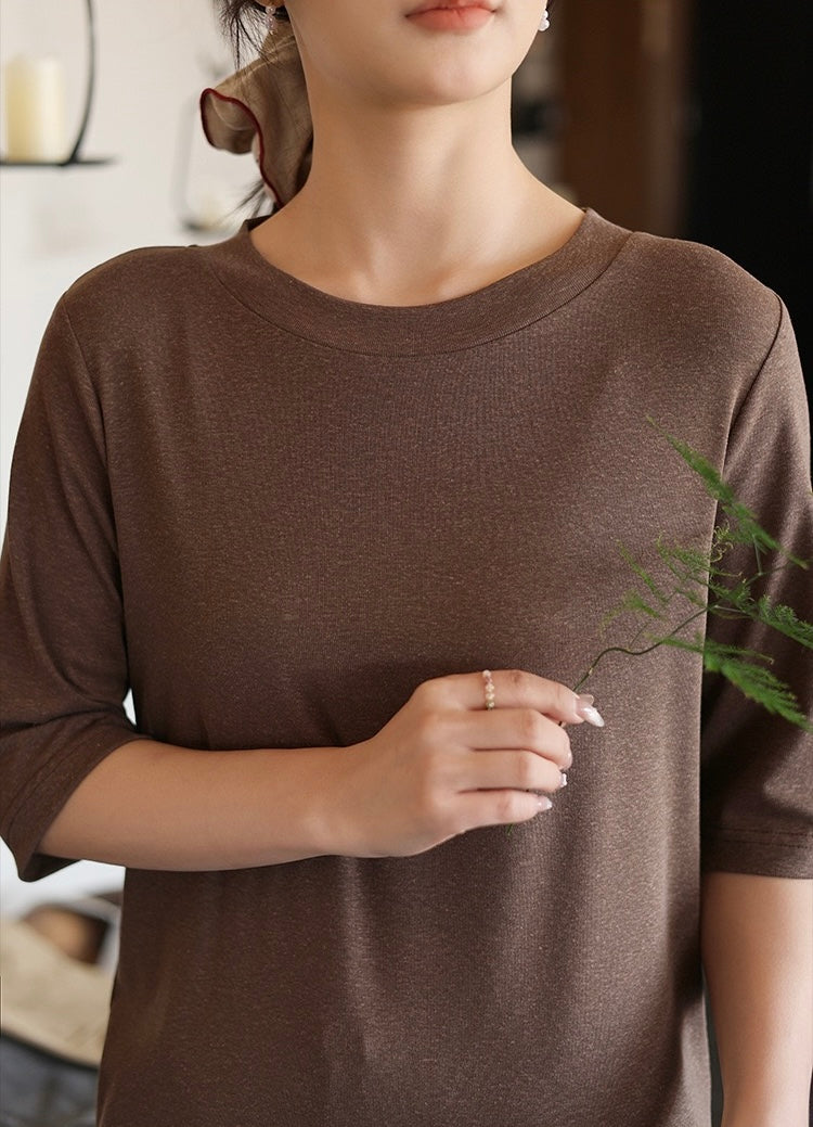 Tao One Tech™ • Summer Breeze Flow Tee • Tencel Cotton Linen T-Shirt