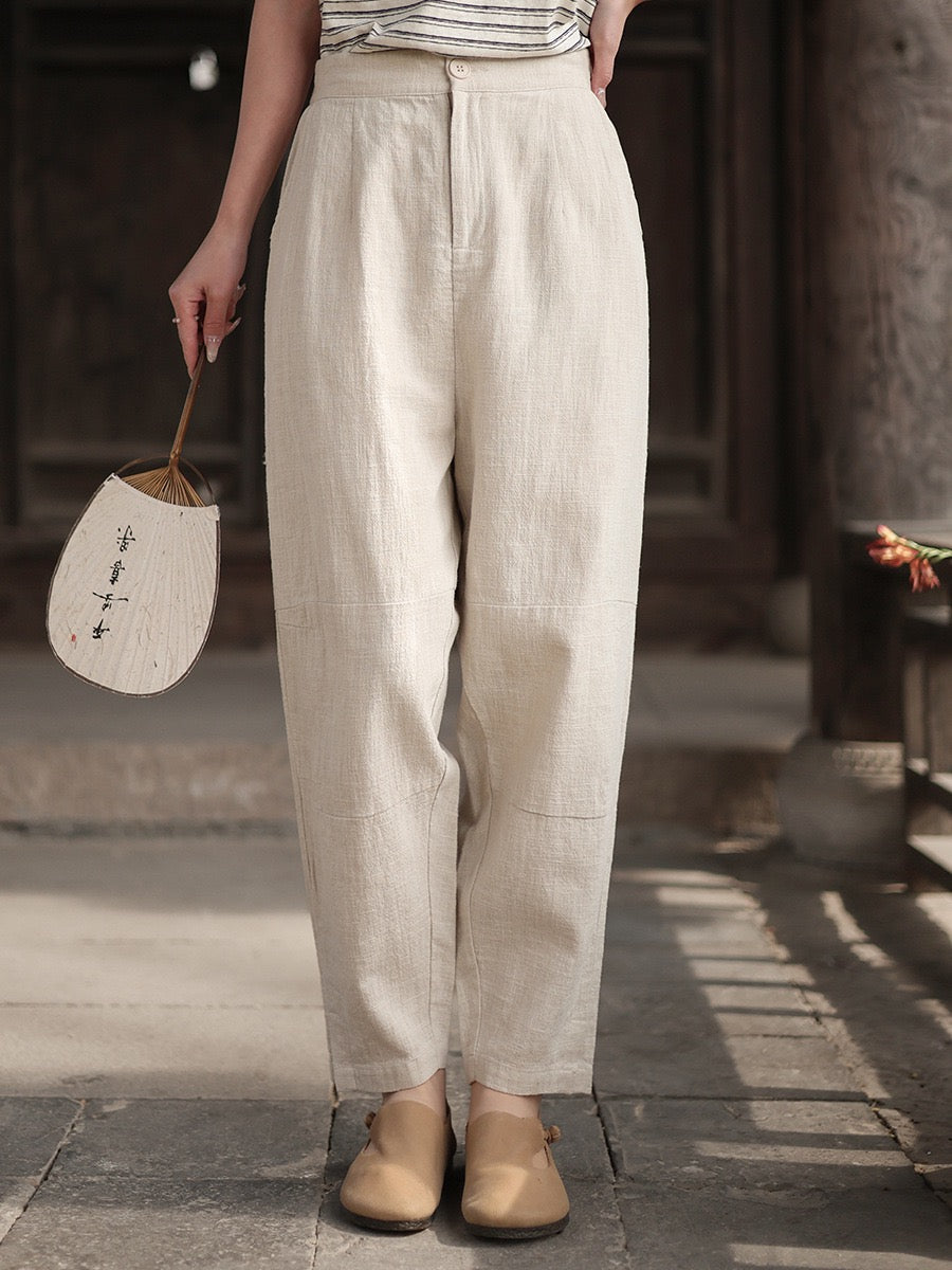 Tao One Tech™ • Business Flow Carrot Pants • Tech Pockets • Ramie Cotton